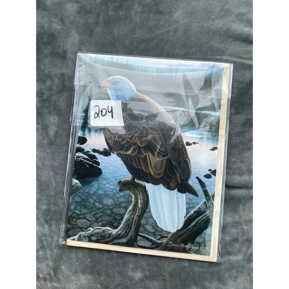 EAGLE PORTRAIT VTG Daniel Renn Pierce Birthday Greeting Card Magnet Leanin' Tree